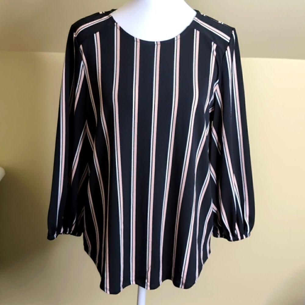 Adrianna Papell Medium Ladies Knit Crepe Blouse, NEW